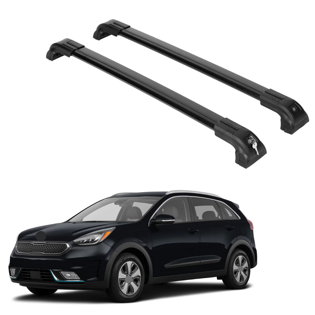 ERKUL Heavy Duty 220lbs Roof Rack Cross Bars for Kia NIRO 2016-2022  For Flush Rails - Black