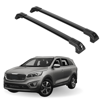 ERKUL Heavy Duty 220lb Roof Rack Cross Bars for Kia Sorento 2016-2020  For Flush Rails - Black