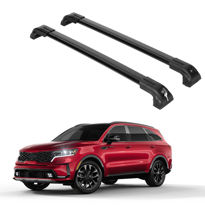 ERKUL Heavy Duty 220lb Roof Rack Cross Bars for Kia Sorento 2021-2024 LX S EX SX  For Flush Rails - Black