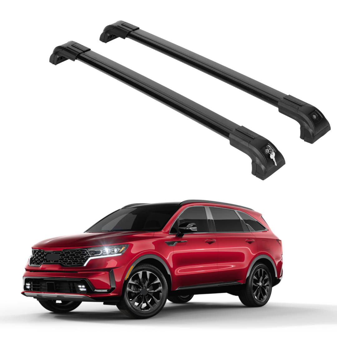 Heavy Duty 220 lbs Roof Rack Crossbars Fits Kia Sorento 2021-2025 Metal Mounts Black