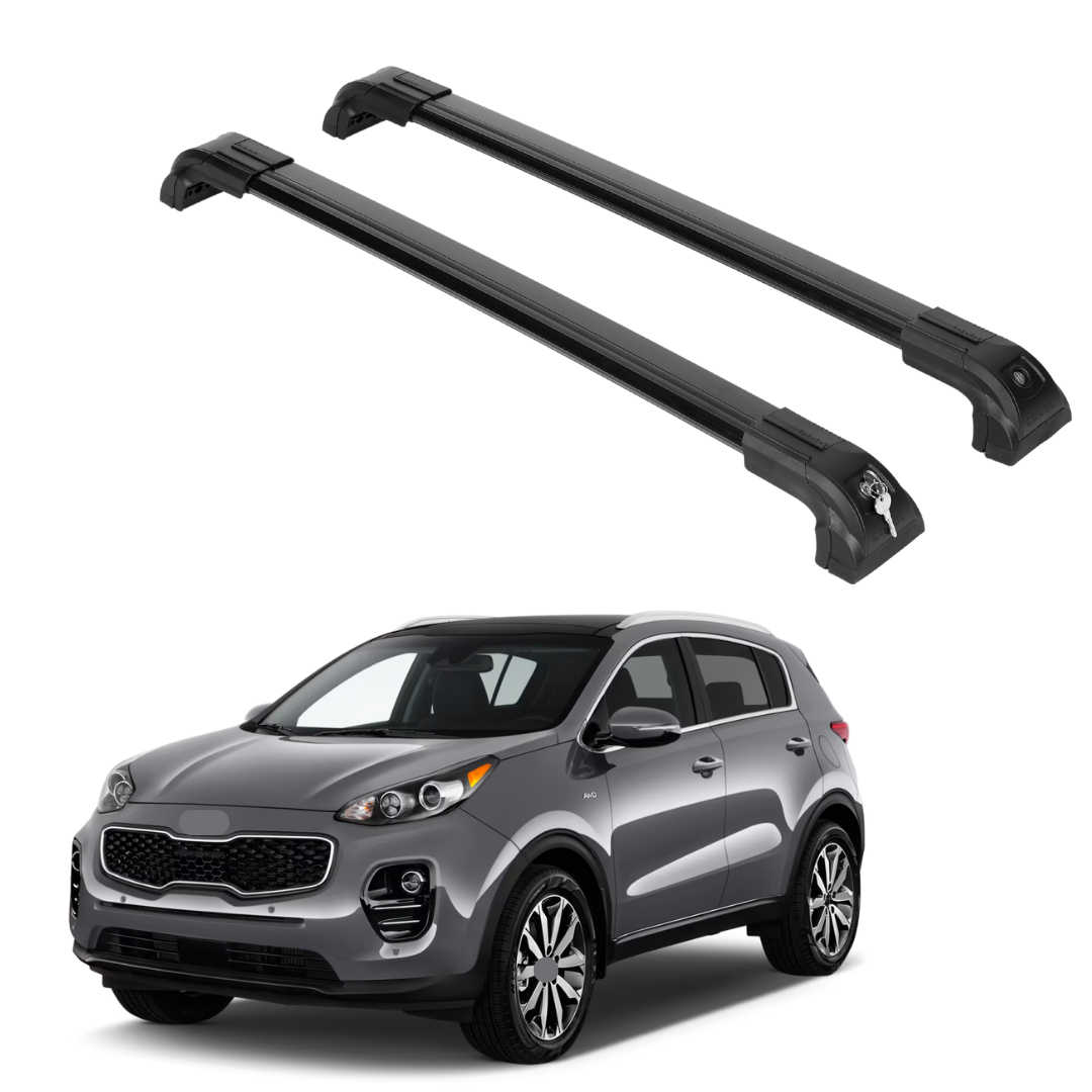 ERKUL Heavy Duty 220lbs Roof Rack Cross Bars for Kia Sportage 2017-2022  For Flush Rails - Black