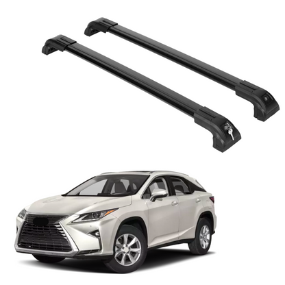 Erkul Roof Rack Crossbars Fits Lexus Rx350l 450h 450hl 2016-2022 Metal Mounts Black