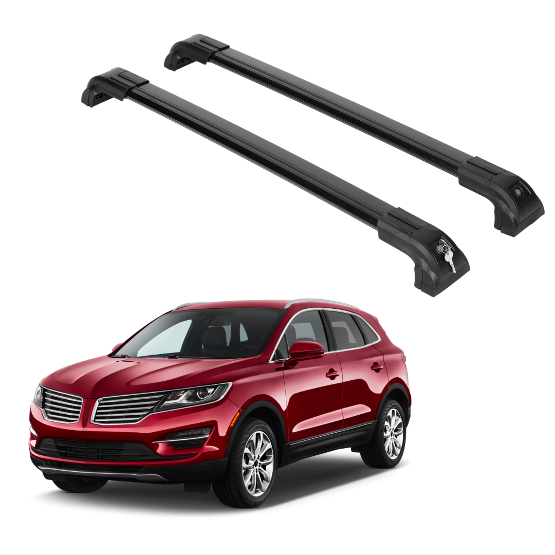 Heavy Duty 220 lbs Roof Rack Crossbars Fits Lincoln MKC 2015-2019 With Metal Mounts Black