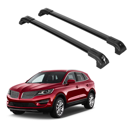 ERKUL Heavy Duty 220lbs Roof Rack Cross Bars for Lincoln MKC 2015-2019  For Flush Rails - Black