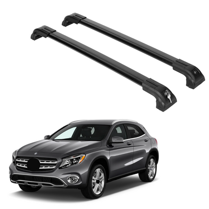 ERKUL Heavy Duty 220lb Roof Rack Cross Bars for Mercedes Benz GLA 2014-2019  For Flush Rails - Black