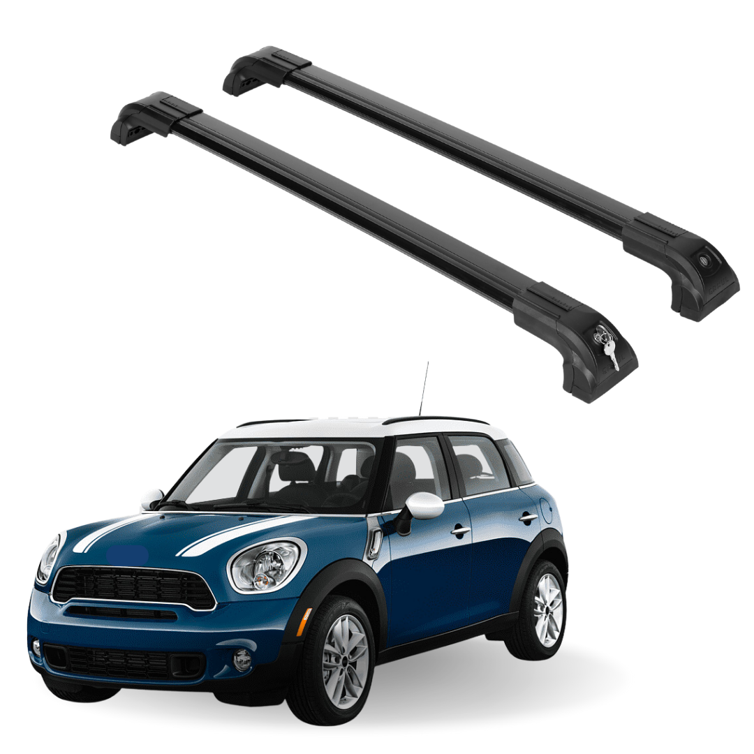 ERKUL Heavy Duty 220lb Roof Rack Cross Bars for Mini Cooper Countryman 2011-2016  For Flush Rails - Black