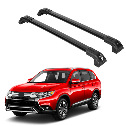 ERKUL Heavy Duty 220lbs Roof Rack Cross Bars for Mitsubishi Outlander 2013-2021  For Flush Rails - Black