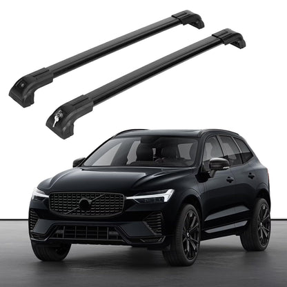 Heavy Duty 220 lbs Roof Rack Crossbars Fits Volvo XC60 2018-2025 With Metal Mounts Black