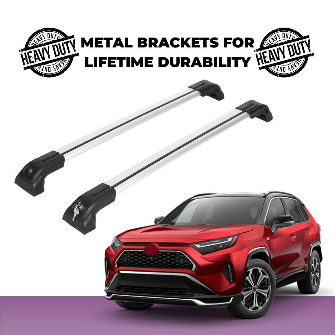 Heavy Duty Roof Rack Crossbars Fits Toyota RAV4 2019-25 for Flush Rails Silver