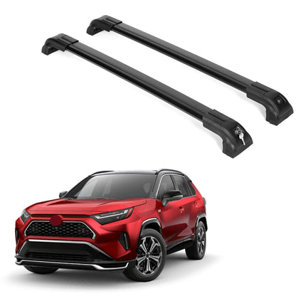 Heavy Duty Roof Rack Crossbars Fits Toyota RAV4 2019-2025 for Flush Rails Black