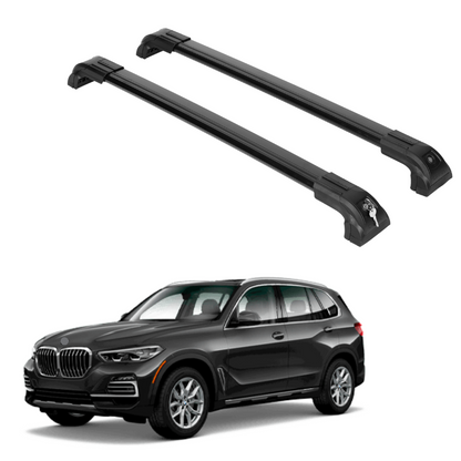 Heavy Duty 220 lbs Roof Rack Crossbars Fits BMW X5 (G05/G18) 19-25 Metal Mounts Black