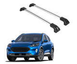 ERKUL Heavy Duty 220lb Roof Rack Cross Bars for Ford Escape (No Sunroof Models) 2020-2024 with Flush Rails | Solid Metal Mounts | Aluminum Crossbars with Anti Theft Lock for Rooftop - Silver