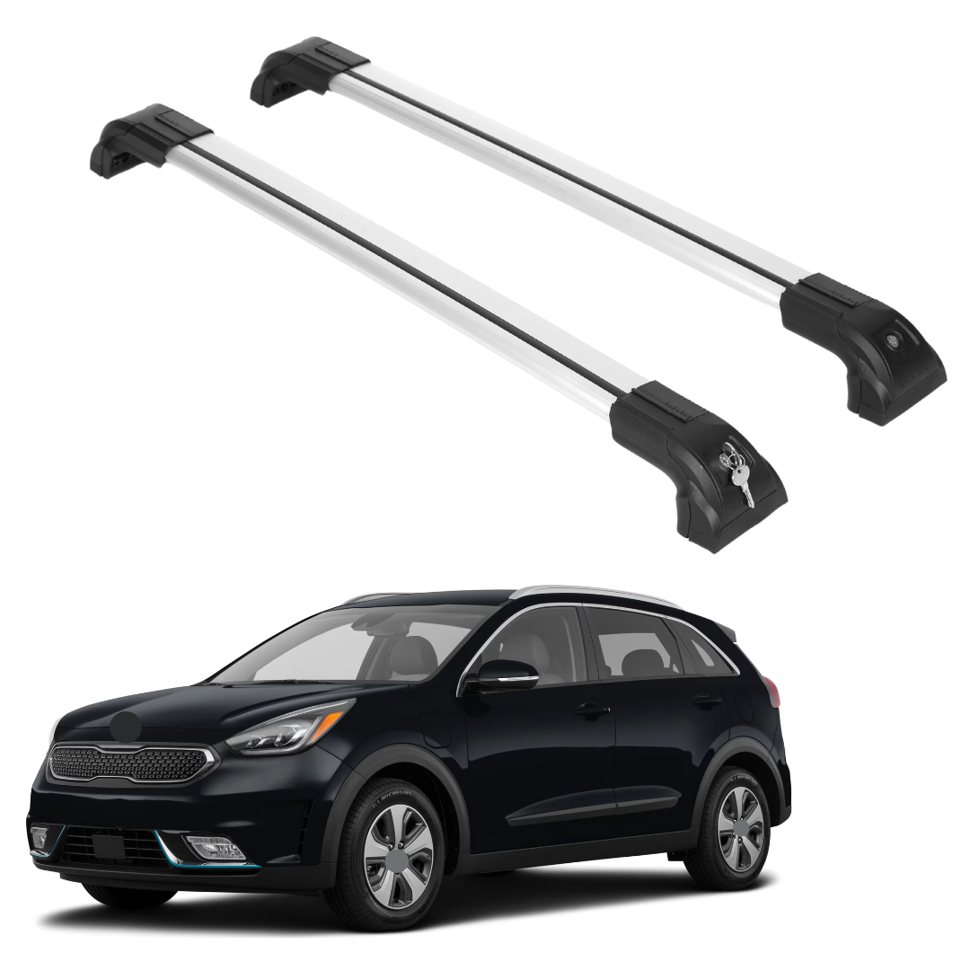 ERKUL Heavy Duty 220lbs Roof Rack Cross Bars for Kia NIRO 2016-2022 - Silver