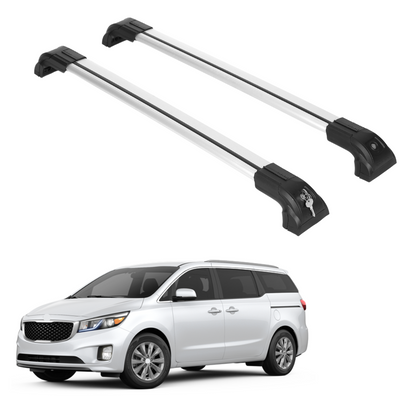 ERKUL Heavy Duty 220lbs Roof Rack Cross Bars for Kia Sedona 2015-2021  For Flush Rails - Silver