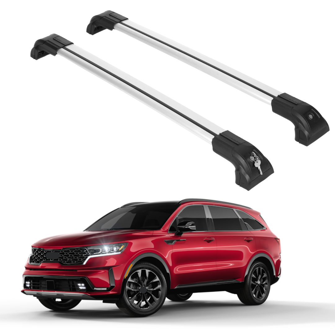 Heavy Duty 220 lbs Roof Rack Crossbars Fits Kia Sorento 2021-2025 With Metal Mounts Silver