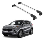 ERKUL Heavy Duty 220lbs Roof Rack Cross Bars for Kia Sportage 2017-2022 | Solid Metal Mounts | Aluminum Crossbars with Anti Theft Lock for Rooftop - Compatible with Flush Rails - Silver