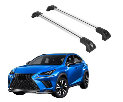 Erkul Roof Rack Crossbars Fits Lexus Nx200t 300 300h 2015-2021 Metal Mounts Silver