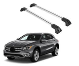 ERKUL Heavy Duty 220lb Roof Rack Cross Bars for Mercedes Benz GLA 2014-2019 | Solid Metal Mounts | Aluminum Crossbars with Anti Theft Lock for Rooftop - Compatible with Flush Rails - Silver