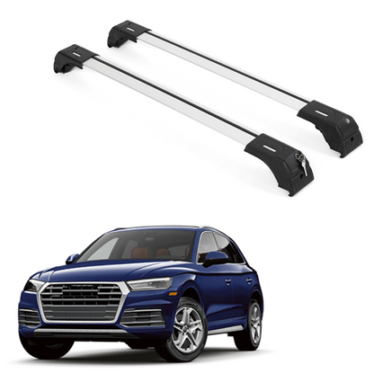 Erkul Roof Rack Cross Bars Fits Audi Q5 / SQ5 2018-2025 Fits Flush Rails Silver