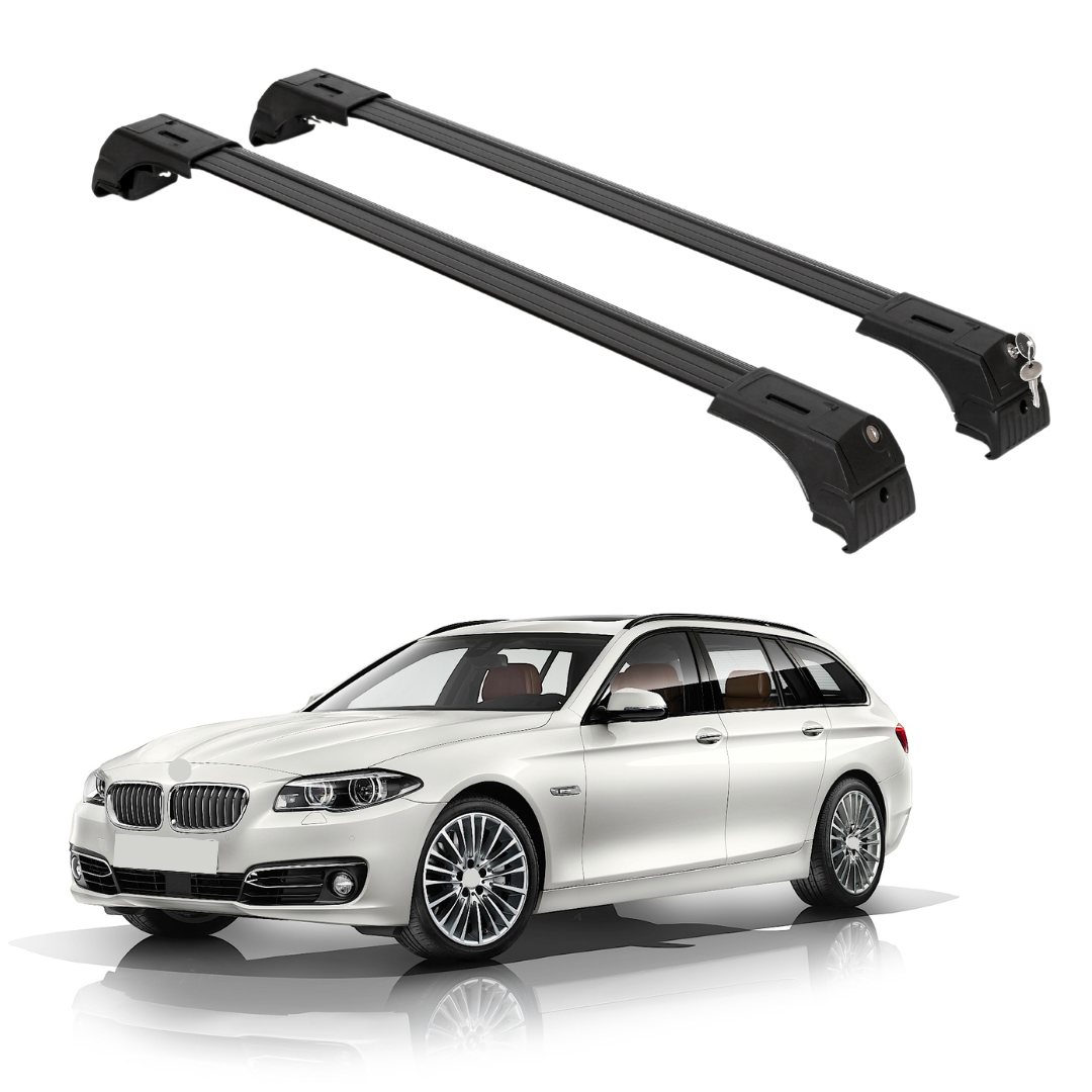 ERKUL Roof Rack Cross Bars for BMW 5 Estate/Touring F11 2010-2017 - Black