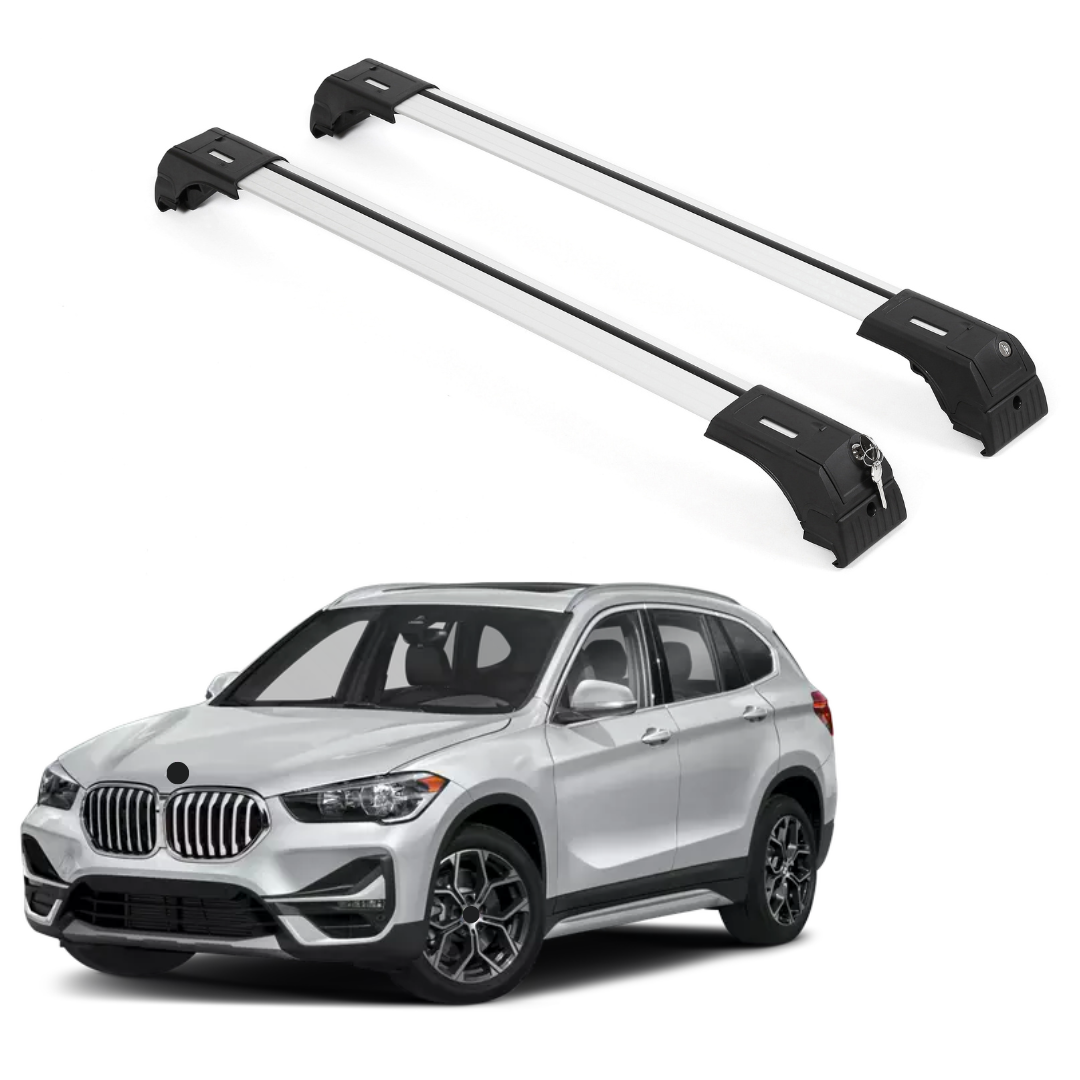 ERKUL Roof Rack Cross Bars for BMW X1 F48 2016-2022  - Silver