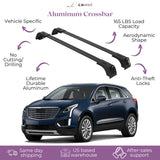 ERKUL Roof Rack Cross Bars for Cadillac XT5 2016-2024 | Aluminum Crossbars with Anti Theft Lock for Rooftop | Compatible with Flush Rails - Black