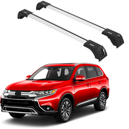 ERKUL Roof Rack Cross Bars for Mitsubishi Outlander 2013-2021  - Silver