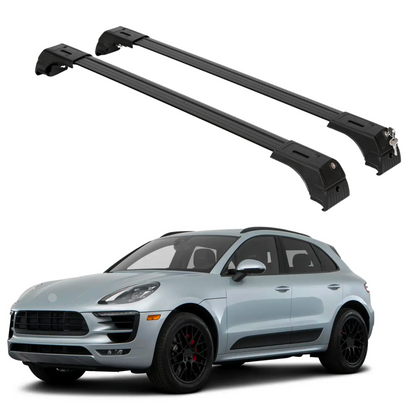 Erkul Roof Rack Cross Bars Fits Porsche Macan 2015-2025 Fits Flush Rails Black