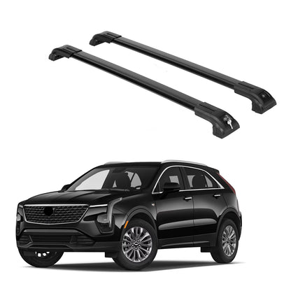 Heavy Duty 220 lbs Roof Rack Crossbars Fit Cadillac XT4 2019-2025 With Metal Mounts Black