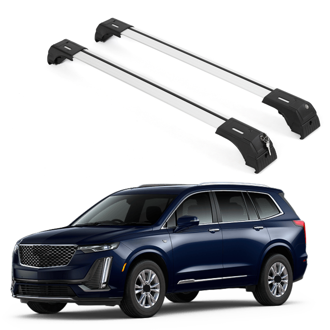 Erkul Roof Rack Cross Bars Fits Cadillac XT6 2020-2025 Fits Flush Rails Silver