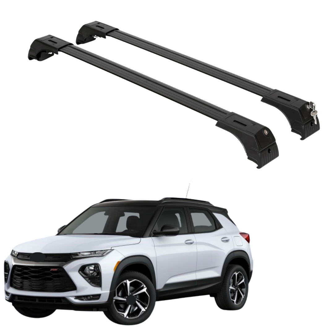 Erkul Roofrack Cross bar Fit Chevrolet Trailblazer 21-25 Fits Flush Rails Black