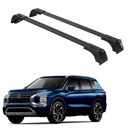 Erkul Roof Rack Crossbars Fits Mitsubishi Outlander 2022-2025 Aluminum Black