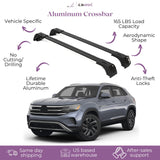 ERKUL Roof Rack Cross Bars for VW Volkswagen Atlas Cross Sport 2020-2024 | Compatible with Flush Rails - Black