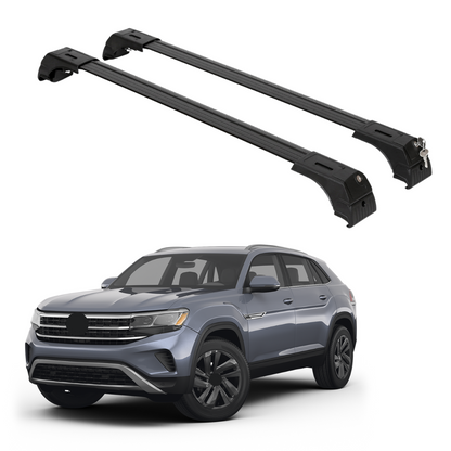 Erkul Roof Rack Cross bars Fit Volkswagen Atlas Cross Sport 20-25 Aluminum Black