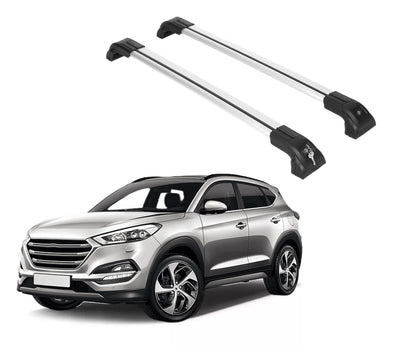 ERKUL Heavy Duty 220lbs Roof Rack Cross Bars for Hyundai Tucson 2016-2021  For Flush Rails - Silver