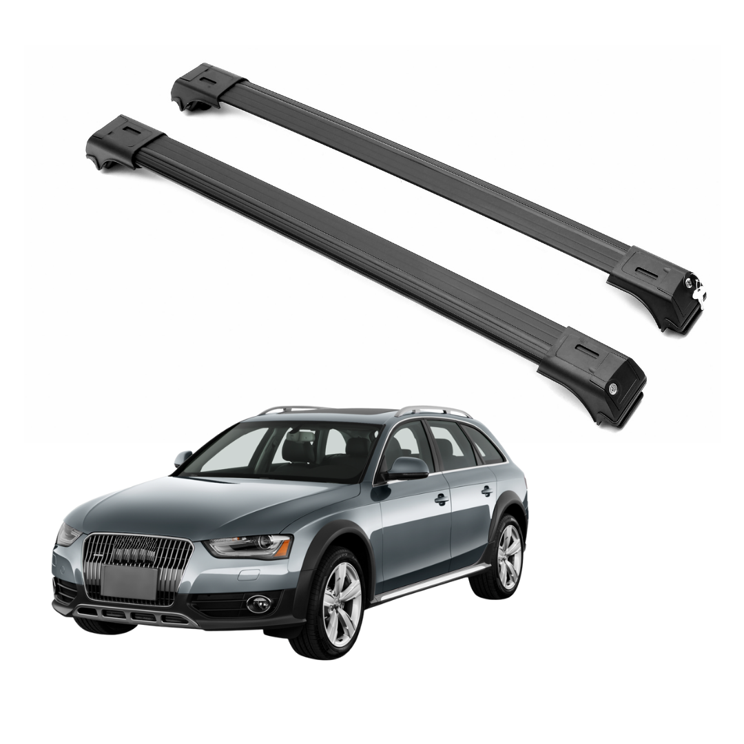 ERKUL Roof Rack Cross Bars Fit Audi A4 Allroad 2017-2025 Fits Raised Rails Black