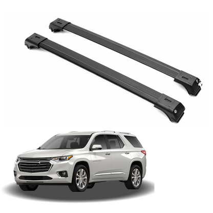 2 Piece Lockable Roof Rack -Cross Bars Fit Chevrolet Traverse 2018-2023 -Black