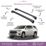 ERKUL Roof Rack Cross Bars for Chevrolet Chevy Traverse 2018-2024 | Aluminum Crossbars with Anti Theft Lock for Rooftop | Compatible with Raised Rails - Black