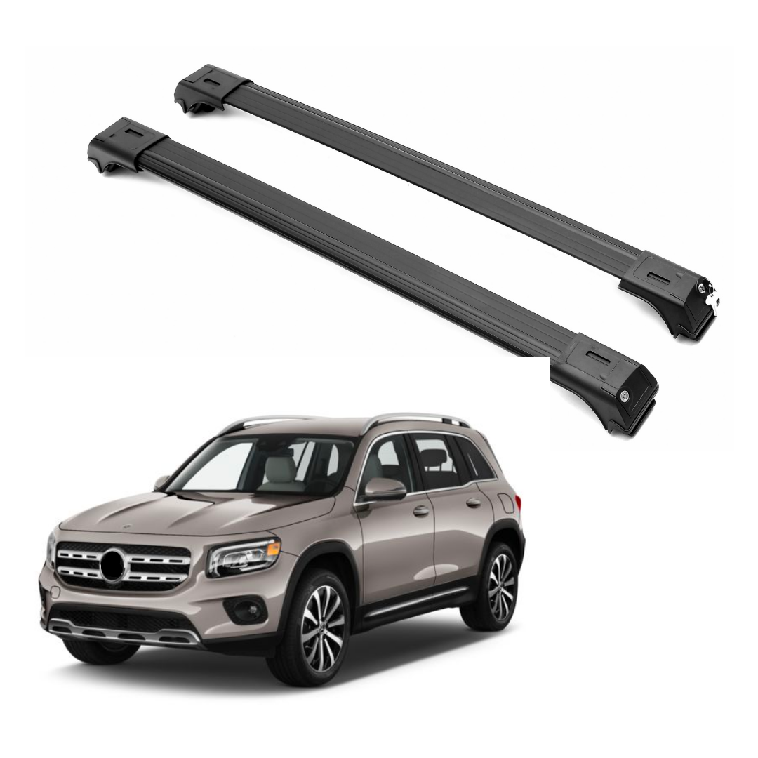 ERKUL Roof Rack Cross Bars Fits Mercedes GLB 2020-2025 Fits Raised Rails Black