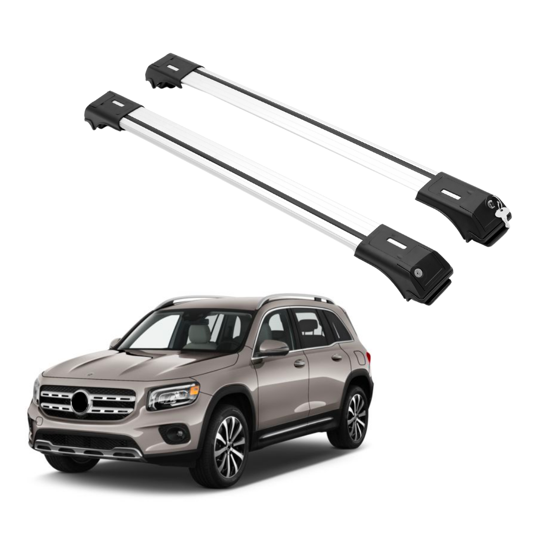 ERKUL Roof Rack Cross Bars Fits Mercedes GLB 2020-2025 Fits Raised Rails Silver