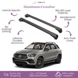 ERKUL Roof Rack Cross Bars for Mercedes Benz GLE V167 2019-2024 | Aluminum Crossbars with Anti Theft Lock for Rooftop | Compatible with Raised Rails - Black