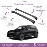 ERKUL Roof Rack Cross Bars for Mercedes Benz EQB 2021-2024 | Aluminum Crossbars with Anti Theft Lock for Rooftop | Compatible with Raised Rails - Black