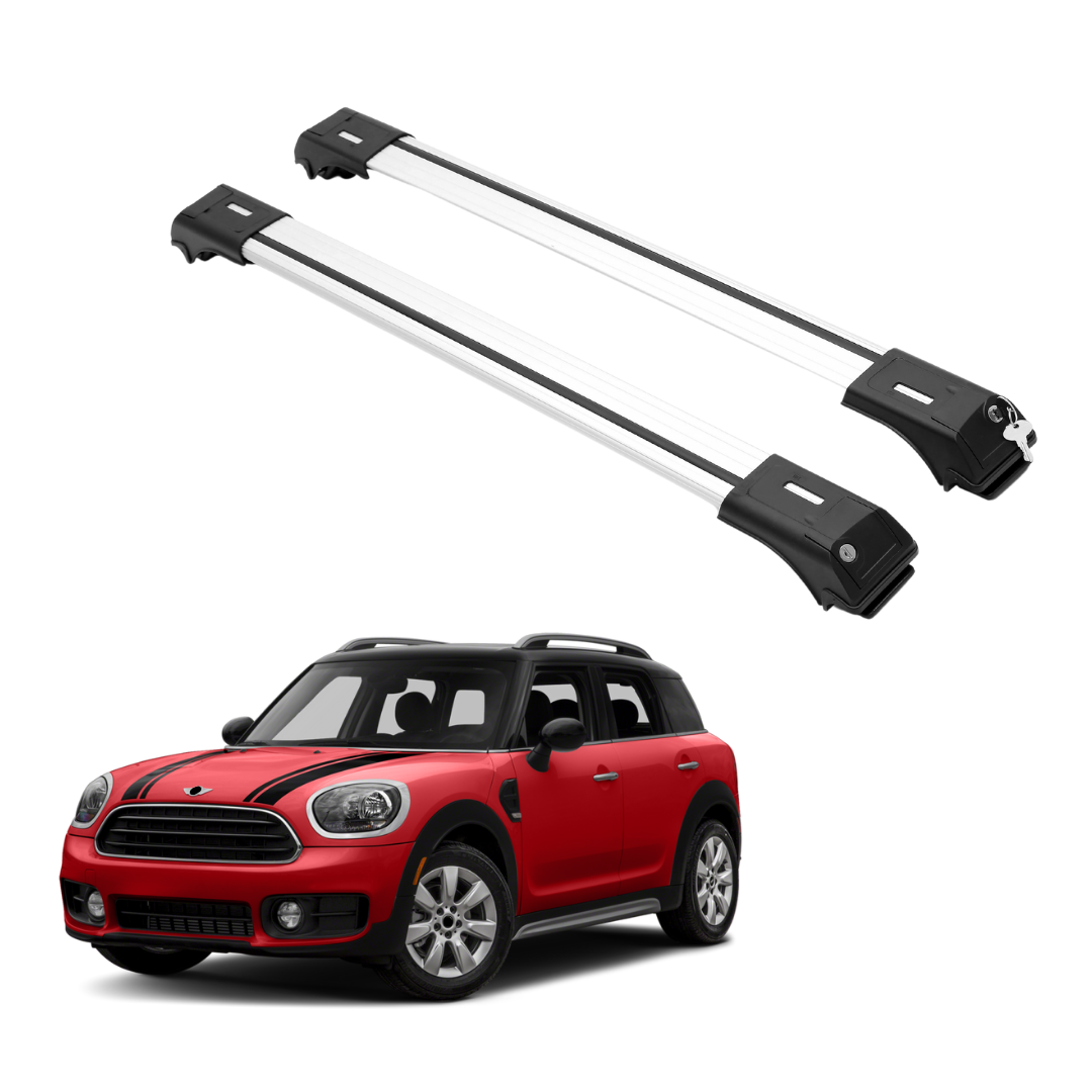 ERKUL Roof Rack Cross Bars for Mini Cooper Countryman 2017-2024 & 2011-2016 with Raised Side Rails | Silver