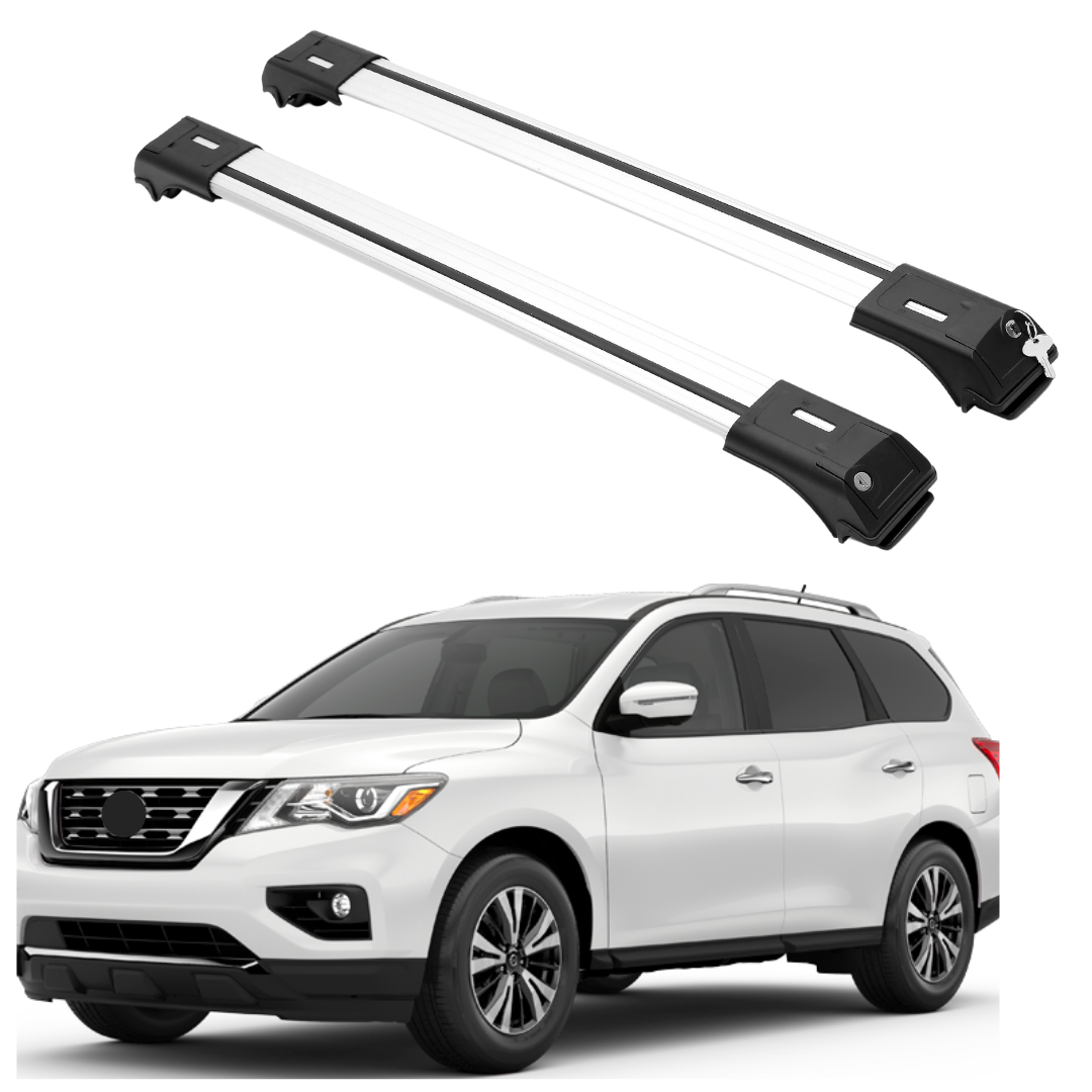 ERKUL Roof Rack Cross Bars for Nissan Pathfinder 2013-2021 For Raised Rails - Black