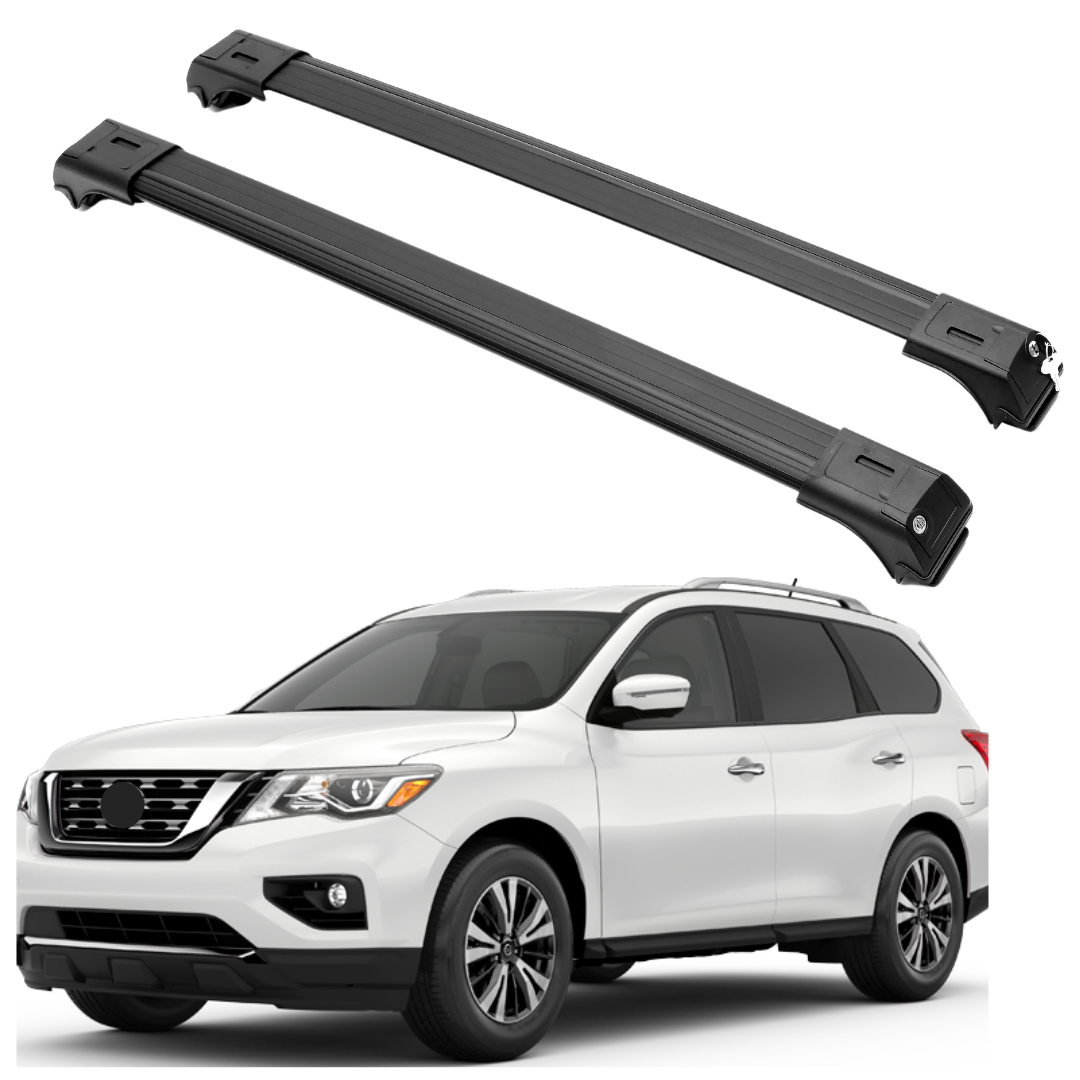 2 Piece Lockable Roof Rack Cross Bar Fit Nissan Pathfinder 2013-2021 | Silver