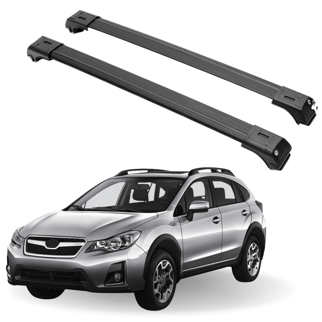 ERKUL Roof Rack Cross Bars for Subaru XV Crosstrek 2013-2017 For Raised Rails - Black