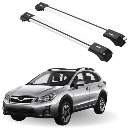 2 Piece Lockable Roof Rack Cross Bar Fit Subaru XV Crosstrek 2013-2026 | Silver