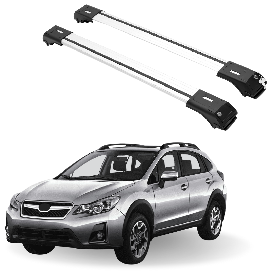 ERKUL Roof Rack Cross Bars for Subaru XV Crosstrek 2013-2017 For Raised Rails - Silver