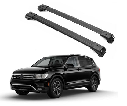 ERKUL Roof Rack Cross Bars for VW Volkswagen Tiguan 2018-2024 For Raised Rails - Black