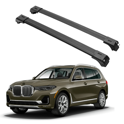 ERKUL Roof Rack Cross Bars Fits BMW X7 2019-2026 Fits Raised Rails Black